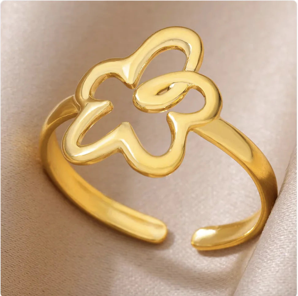Anillo Floral Ajustable Doodle