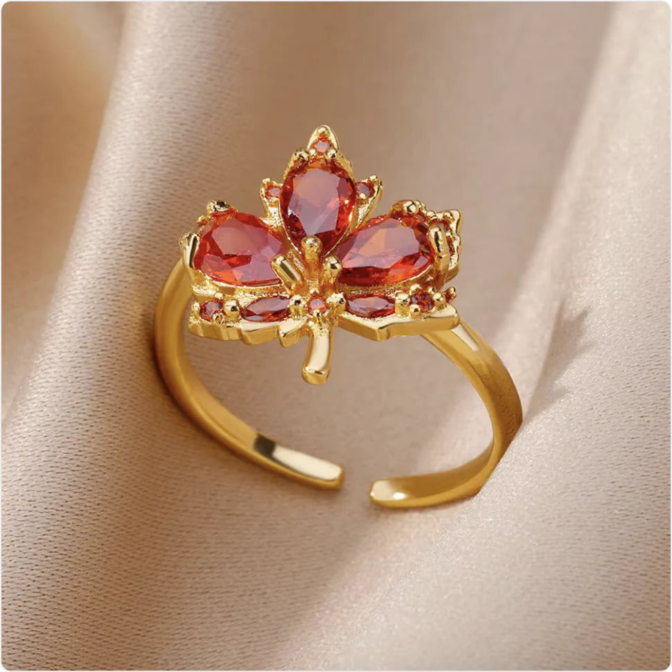 Anillo floral Rojo