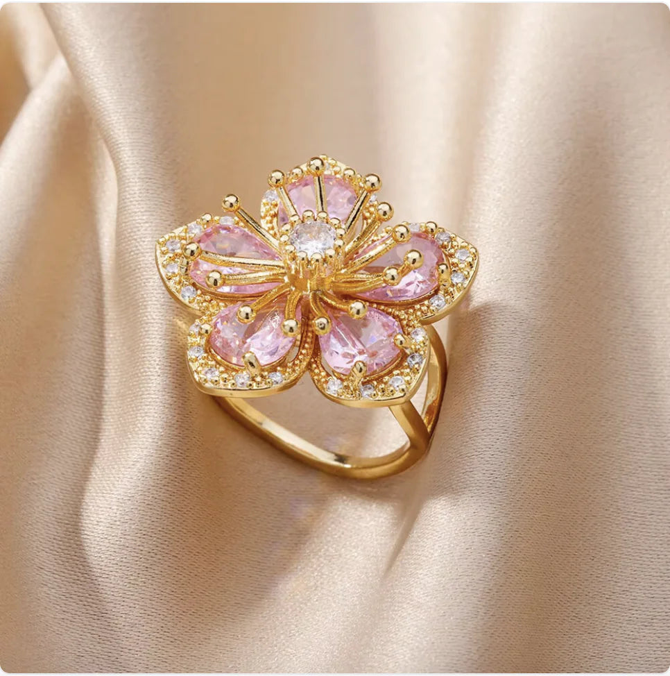 Anillo Floral Diamante