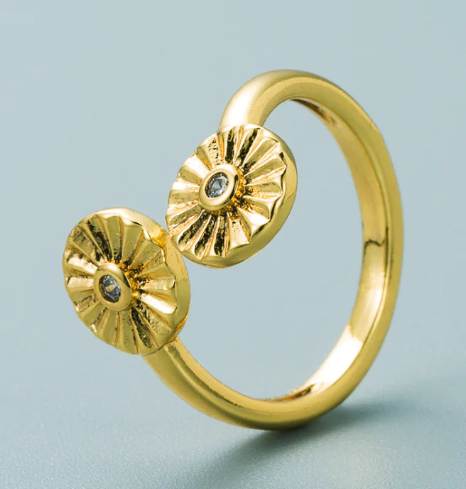 Anillo de Cadena de Cristal Plateado