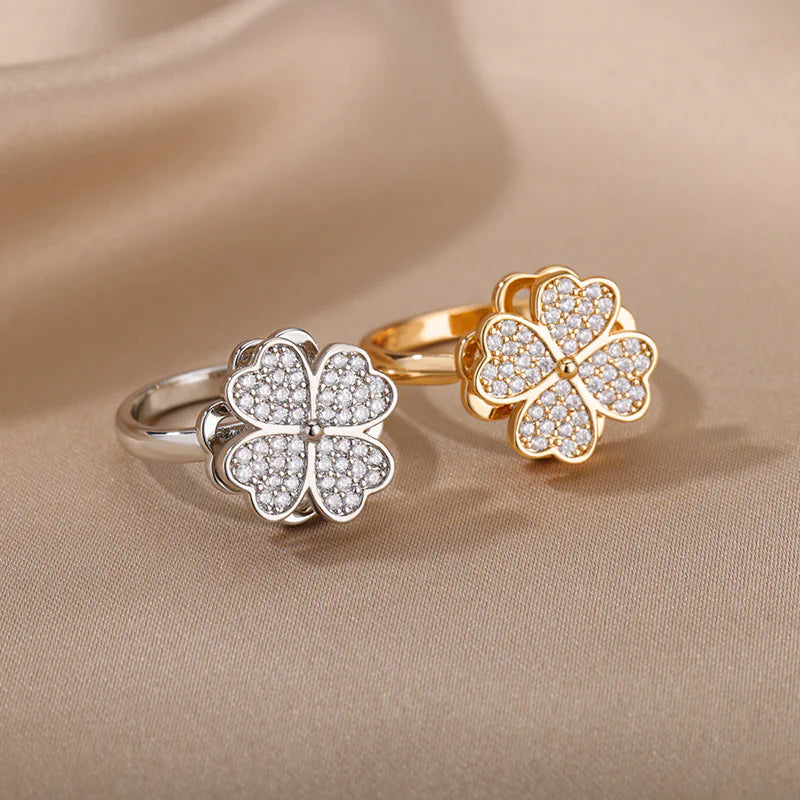 Elegante Anillo Giratorio de Flor