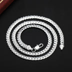 18K Gold/Silver Color 6Mm Full Sideways Necklace 8/18/20/24 Inch Chain for Woman Men Fashion Wedding Engagement Jewelry