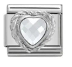 Piedra del amor minimalista para pulsera italiana