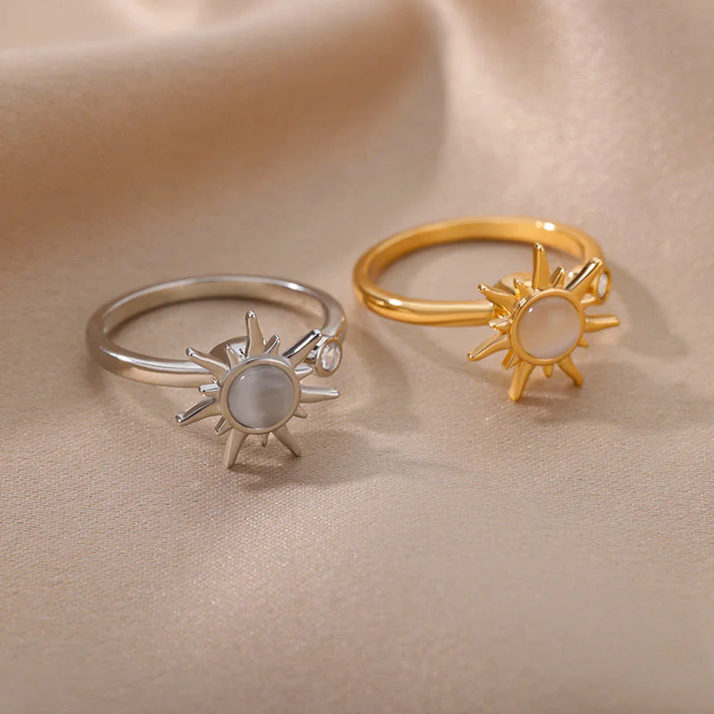 Elegante Anillo Giratorio de Flor