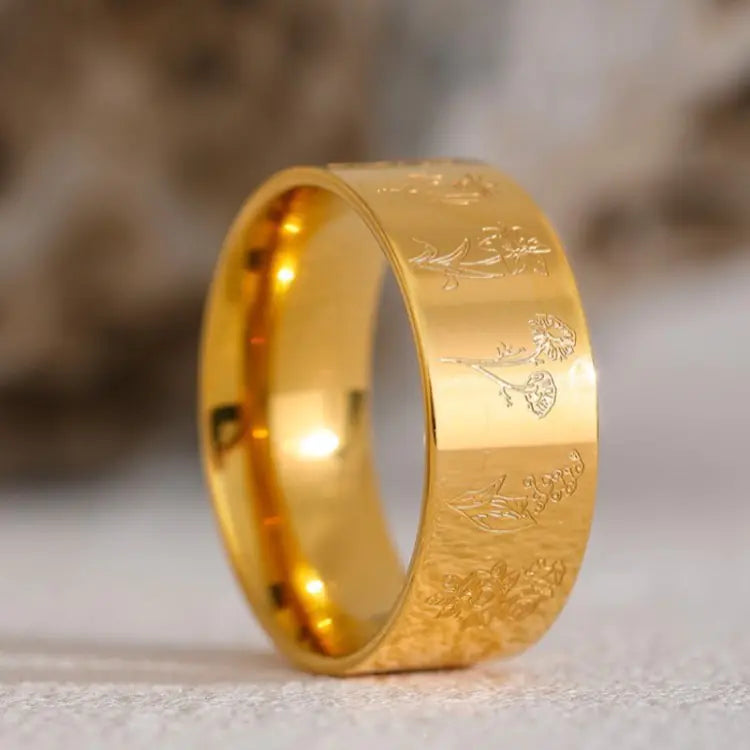 Elegante anillo con decoración floral