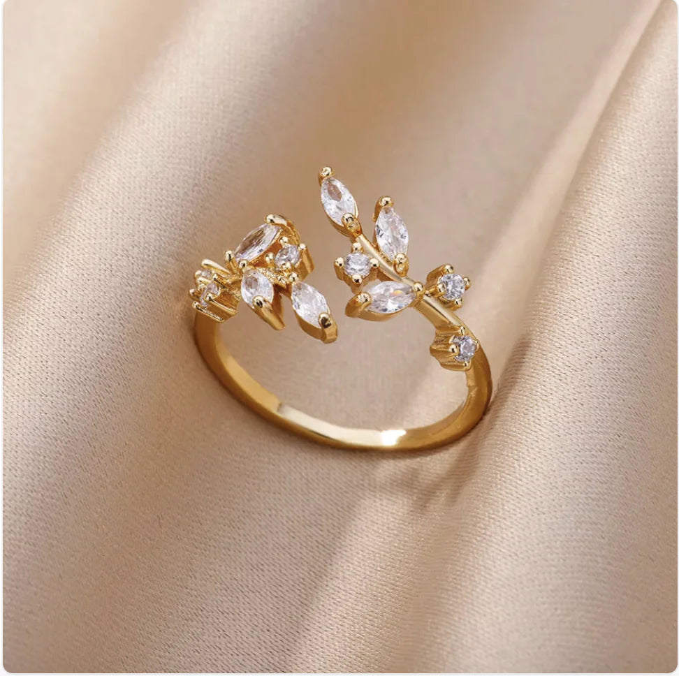 Anillo Floral Diamante